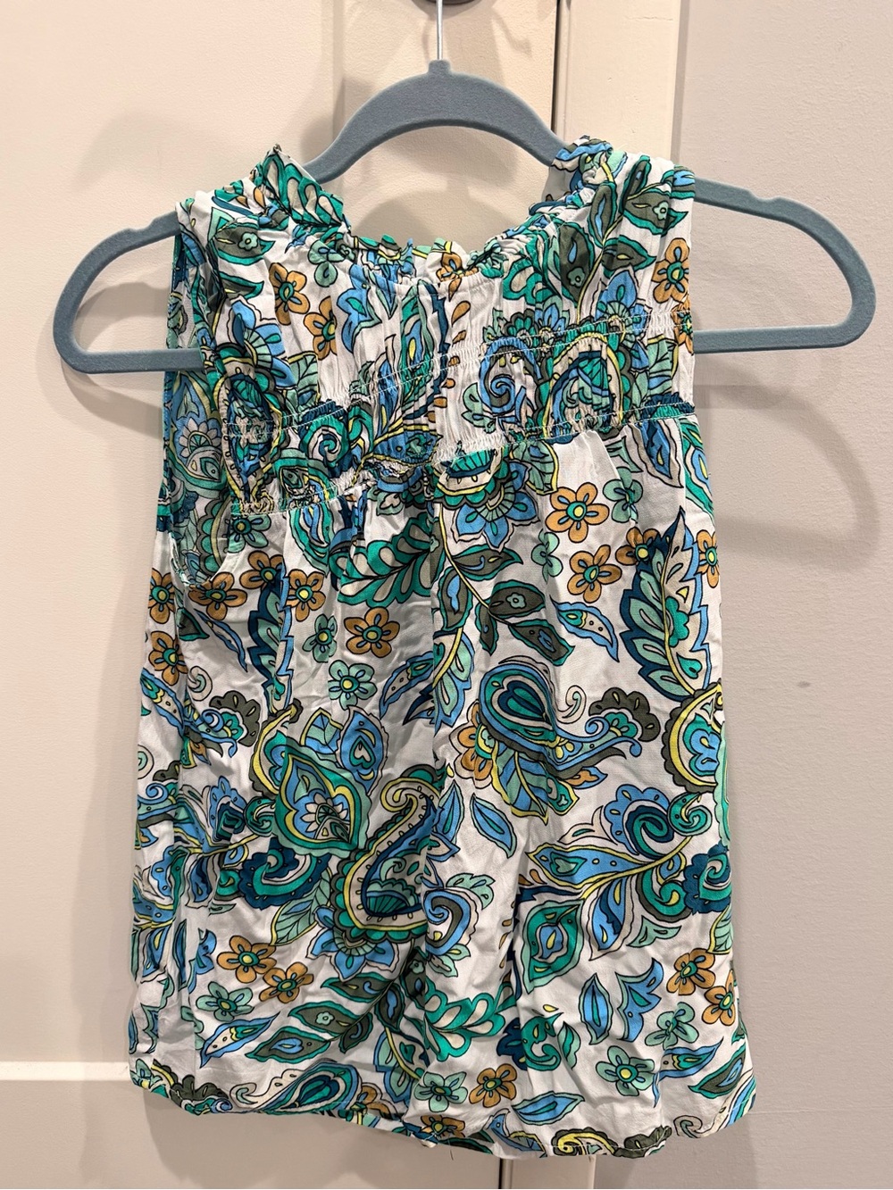 LOFT White Paisley Print Sleeveless Camisole Top Size XS Blouse